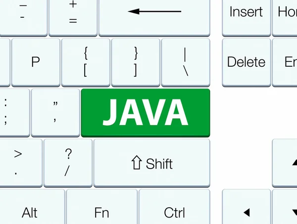 Java green keyboard button — Stock Photo, Image