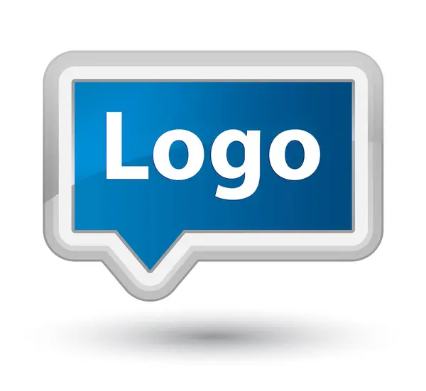 Логотип кнопка простого синього банера — стокове фото