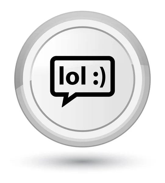 Lol bubble icon prime weißer runder Knopf — Stockfoto