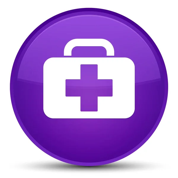 Medical bag icon special purple round button — Stock Photo, Image