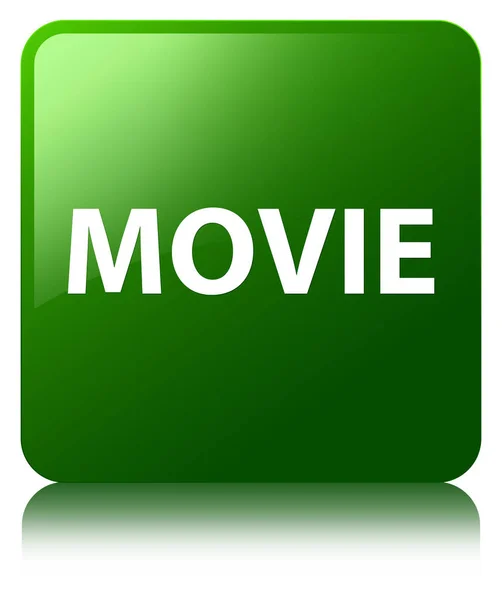 Čtvercové tlačítko Movie zelené — Stock fotografie