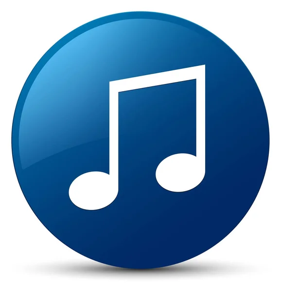 Hudební ikona modré kulaté tlačítko — Stock fotografie