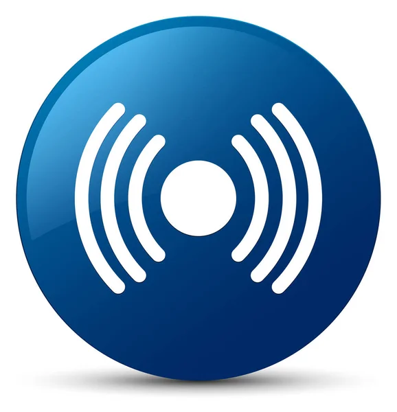 Tombol bundar biru ikon sinyal jaringan — Stok Foto