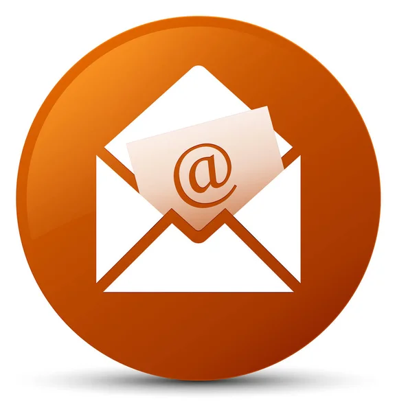 Newsletter ícone de e-mail marrom botão redondo — Fotografia de Stock
