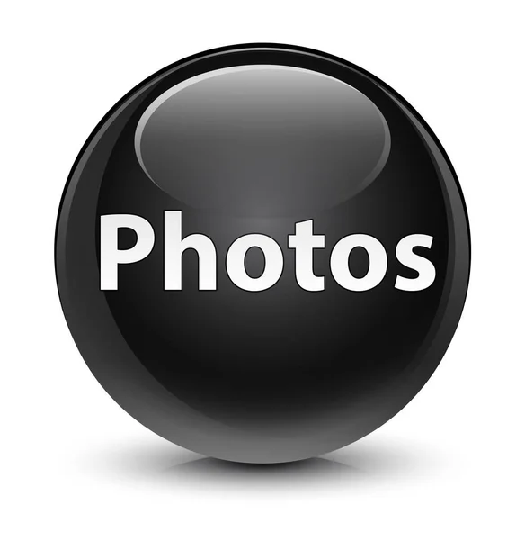 Fotografie sklovité černé kulaté tlačítko — Stock fotografie