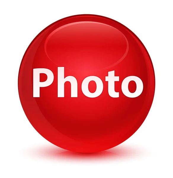 Fénykép üveges piros kerek gomb — Stock Fotó
