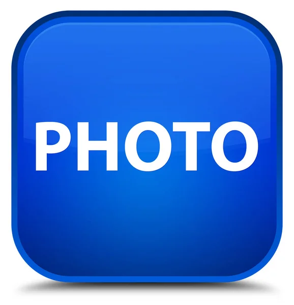 Photo special blue square button — Stock Photo, Image