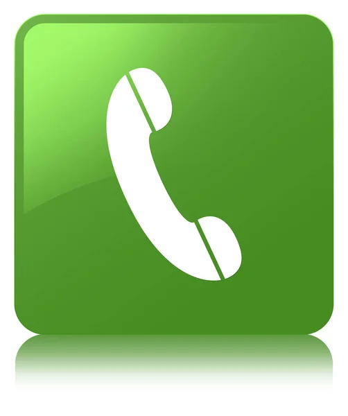 Telefoon pictogram zachte groene vierkante knop — Stockfoto