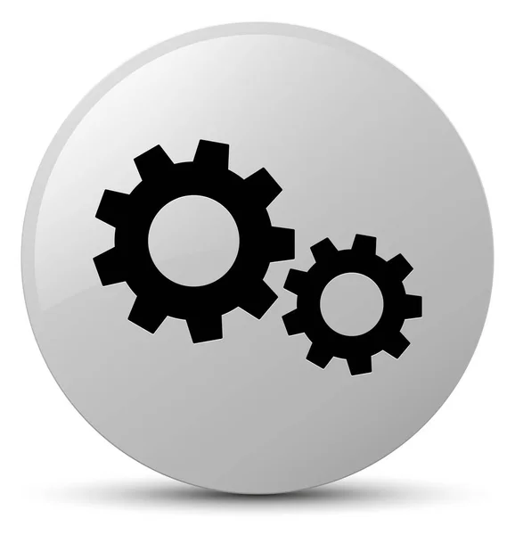 Processen ikonen vita runda knappen — Stockfoto