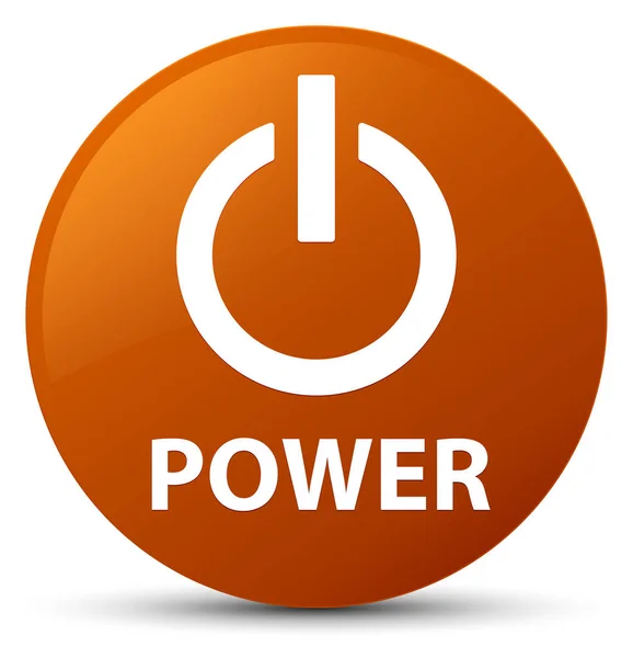 Power brown round button — Stock Photo, Image