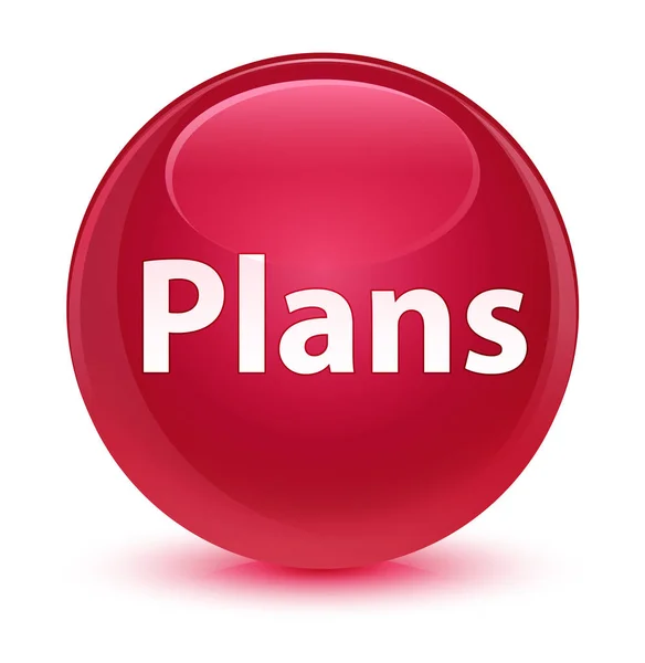 Plány sklovité růžové kulaté tlačítko — Stock fotografie