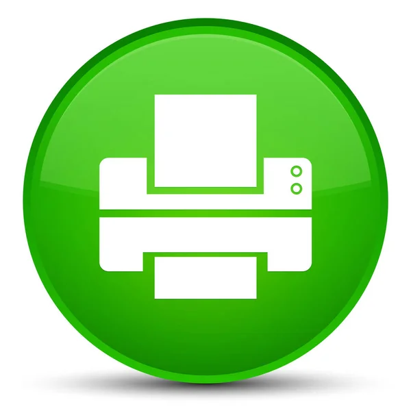 Ícone da impressora botão redondo verde especial — Fotografia de Stock