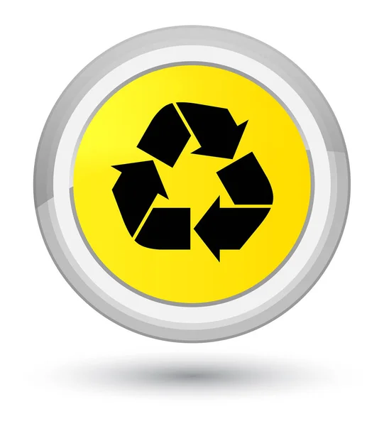 Recycle icon prime yellow round button — Stock Photo, Image