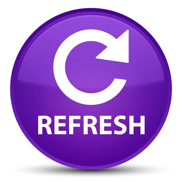 Refresh (rotate arrow icon) special purple round button — Stock Photo, Image