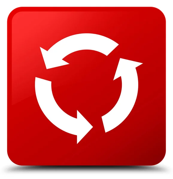 Rode plein knoop van het pictogram Vernieuwen — Stockfoto