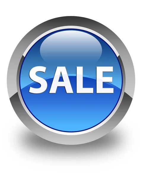 Försäljning glansiga blå runda knappen — Stockfoto