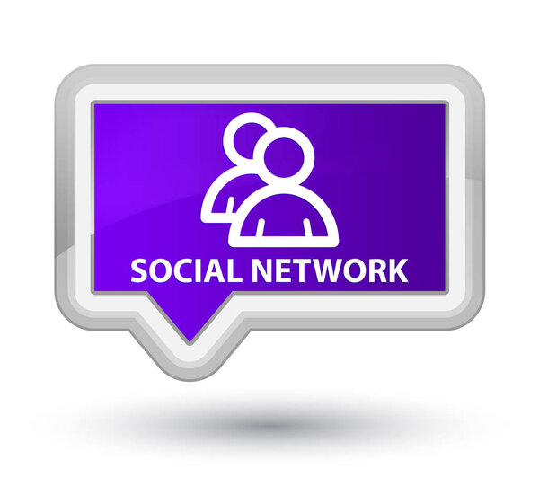 Социальная сеть (иконка группы) пурпурная кнопка баннера
