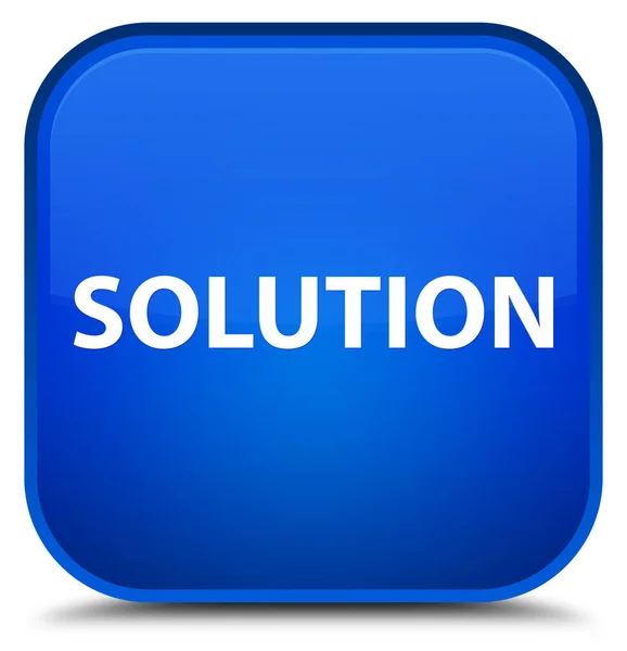 Solution special blue square button — Stock Photo, Image