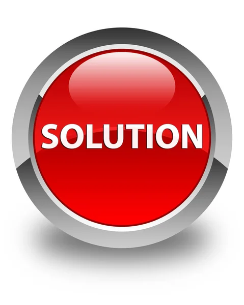 Solution glossy red round button — Stock Photo, Image