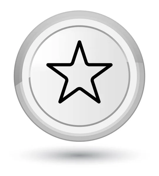 Ícone estrela botão redondo branco principal — Fotografia de Stock