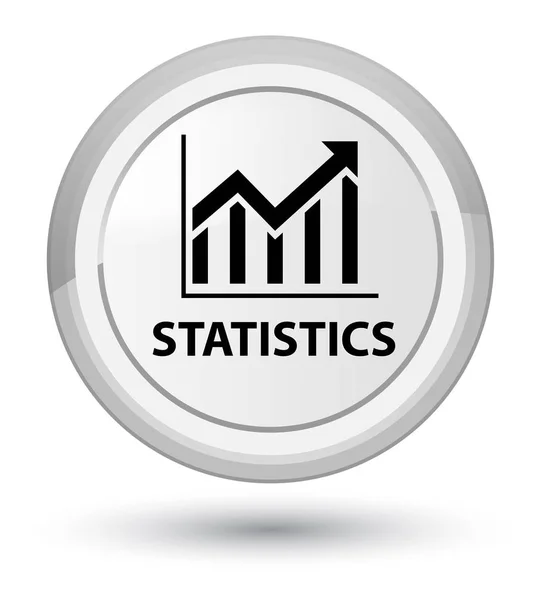 Estatísticas prime botão redondo branco — Fotografia de Stock