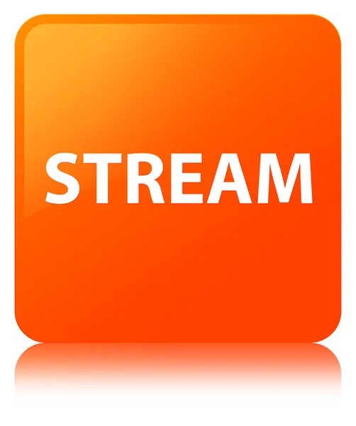 Stream orange square button — Stock Photo, Image