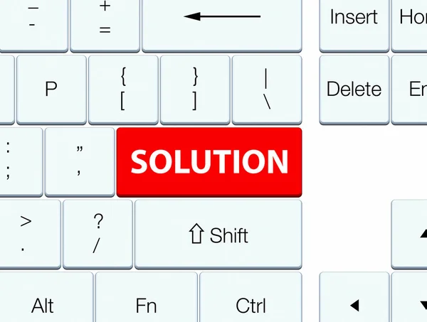 Oplossing rode toetsenbord knop — Stockfoto