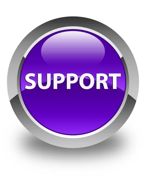 Support glossy purple round button — Stock Photo, Image