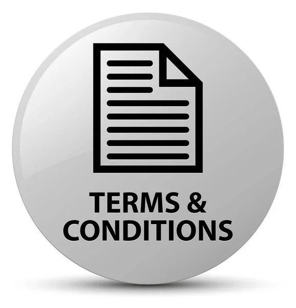 Términos y condiciones (icono de página) botón redondo blanco — Foto de Stock