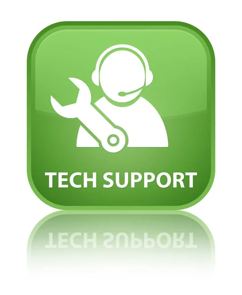 Tech ondersteuning speciale zachte groene vierkante knop — Stockfoto