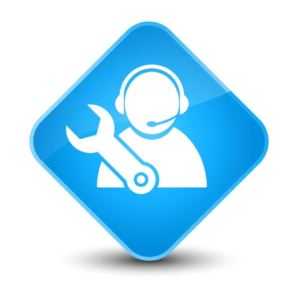 Tech support icon elegant cyan blue diamond button — Stock Photo, Image