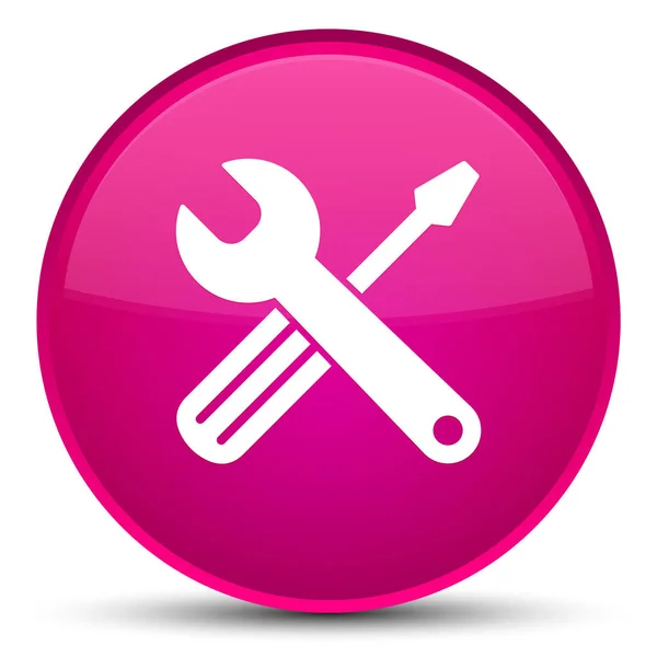Werkzeuge Symbol spezielle rosa runde Taste — Stockfoto