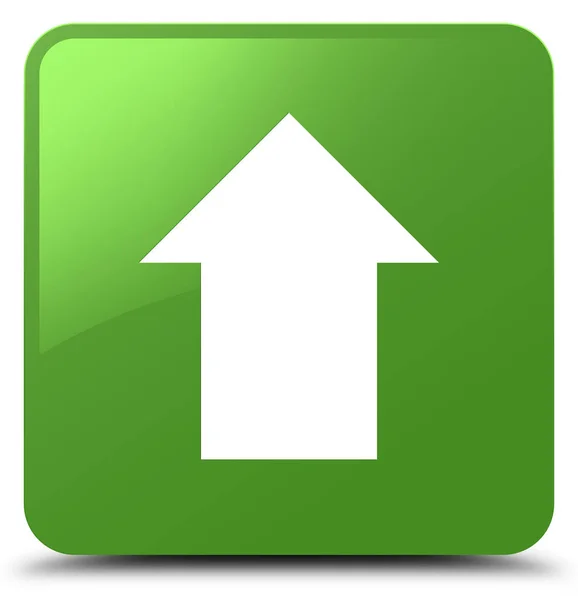 上传箭头图标软绿色方形按钮 — 图库照片