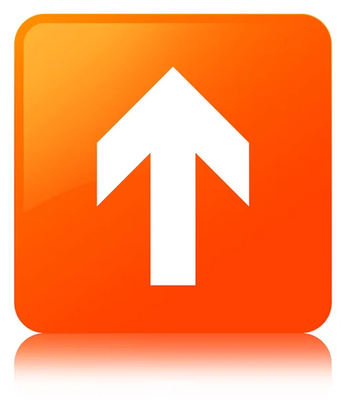 Uploaden van pijl pictogram oranje vierkante knop — Stockfoto