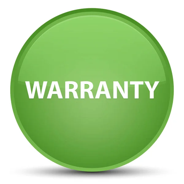 Warranty special soft green round button — Stock Photo, Image