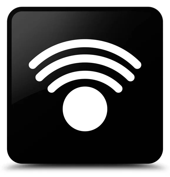 Wifi-Symbol schwarzer quadratischer Knopf — Stockfoto