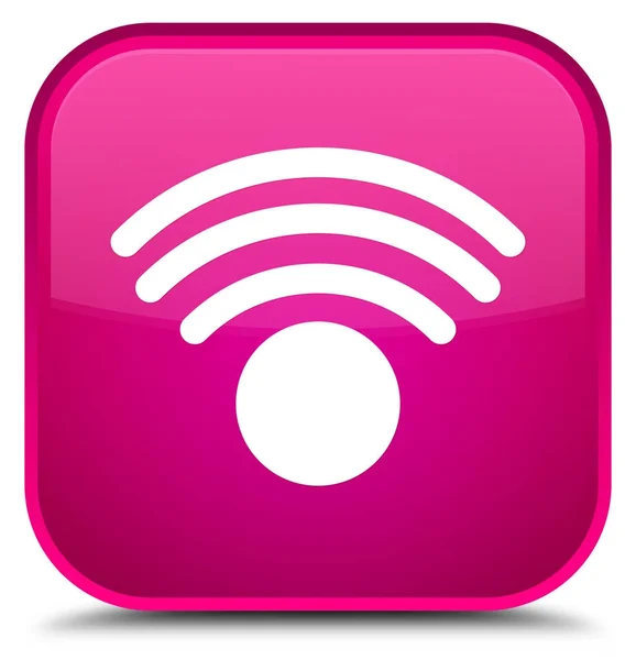 Tombol khusus ikon Wifi pink square — Stok Foto