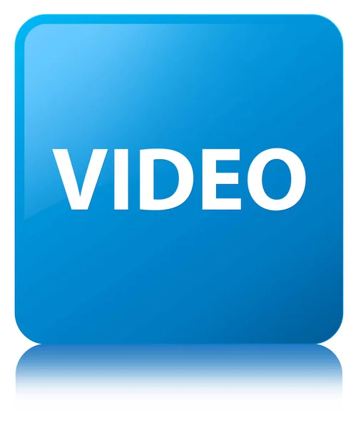 Video cyan blå fyrkantig knapp — Stockfoto