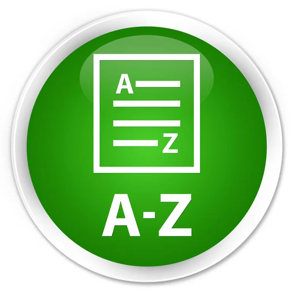 A-z (列表页图标) 高级绿色圆形按钮 — 图库照片