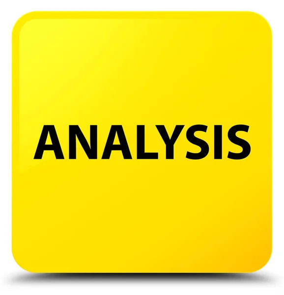 Analysis yellow square button — Stock Photo, Image
