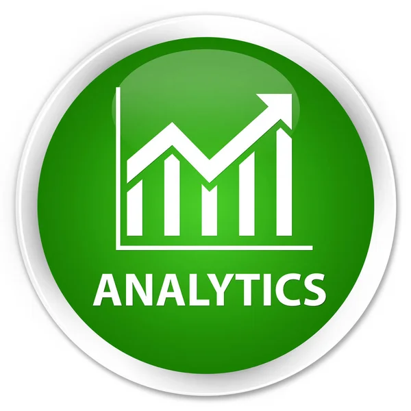 Analytics (statystyki ikona) premium zielony okrągły przycisk — Zdjęcie stockowe
