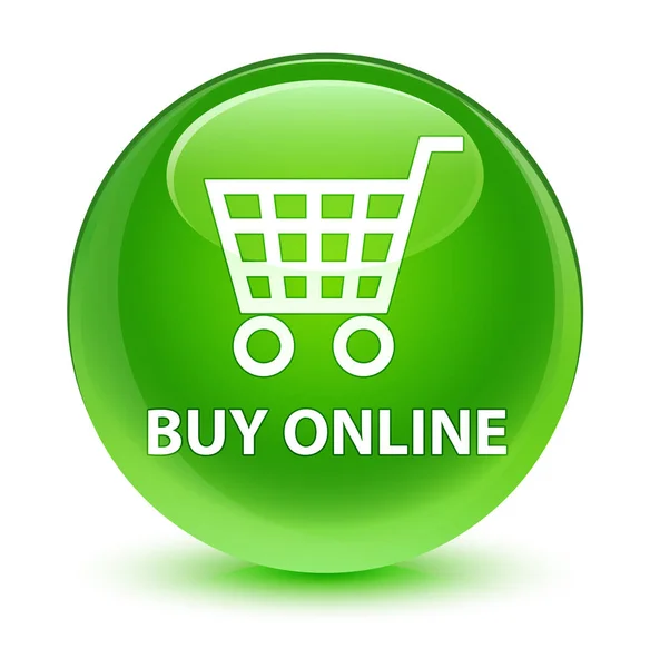 Αγοράστε online υαλώδες πράσινο κουμπί γύρο — Φωτογραφία Αρχείου