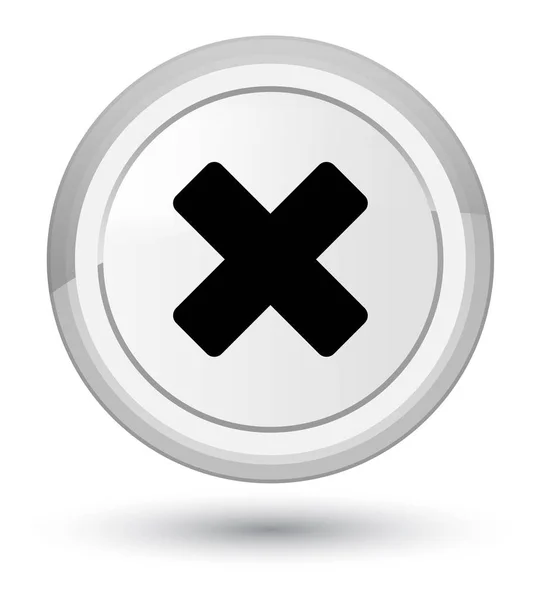Cancelar icono blanco botón redondo —  Fotos de Stock