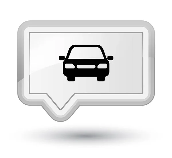Ícone do carro botão banner branco primo — Fotografia de Stock