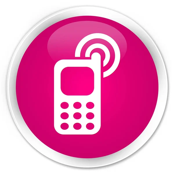 Teléfono celular timbre icono prima botón redondo rosa —  Fotos de Stock