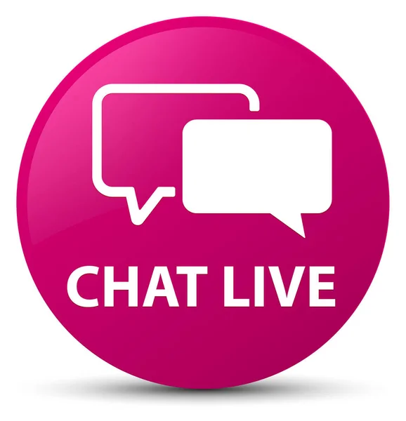 Chat en vivo botón redondo rosa —  Fotos de Stock