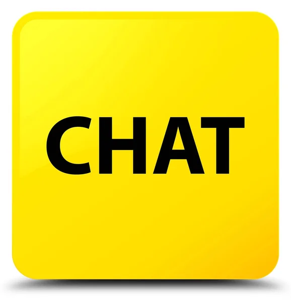 Chat gele vierkante knop — Stockfoto