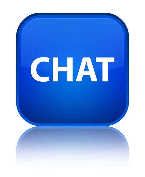 Chat especial azul botón cuadrado —  Fotos de Stock