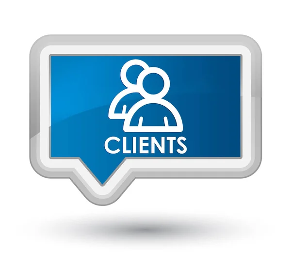 Botón de banner azul de los clientes (icono de grupo) — Foto de Stock
