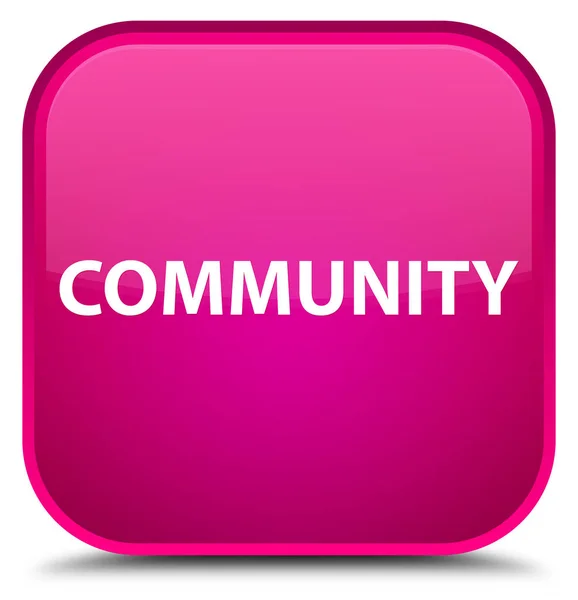Wspólnoty specjalny przycisk różowy kwadrat — Zdjęcie stockowe